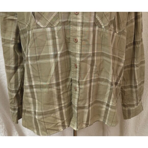 Polaris Ranger Mens 2XL Brown Plaid Button Up Long Sleeve Epaulettes Logo Shirt - Picture 3 of 13
